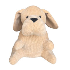 Beige Fabric Sitting Pup Door Stopper