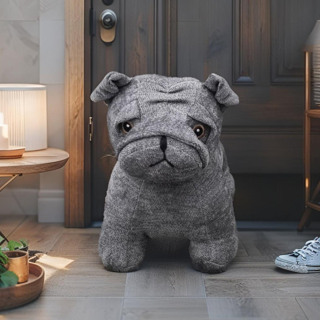 Grey French Bulldog Door Stopper