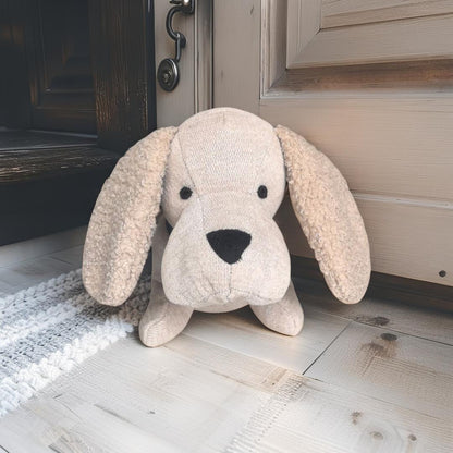 Beige Fabric Dachshund Door Stopper