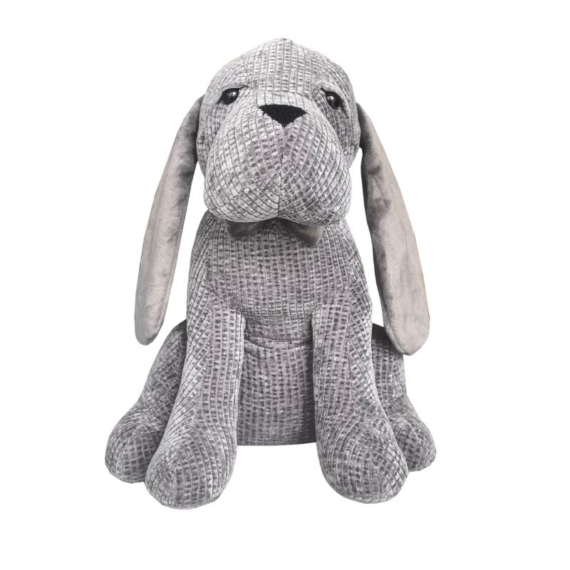 Grey Fabric Long-Eared Dog Door Stopper