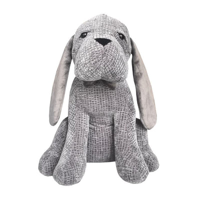 Grey Fabric Long-Eared Dog Door Stopper