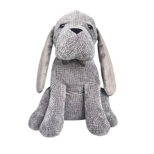 Grey Fabric Long-Eared Dog Door Stopper
