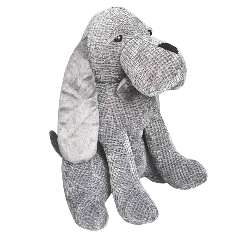 Grey Fabric Long-Eared Dog Door Stopper