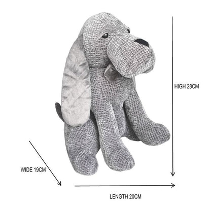 Grey Fabric Long-Eared Dog Door Stopper