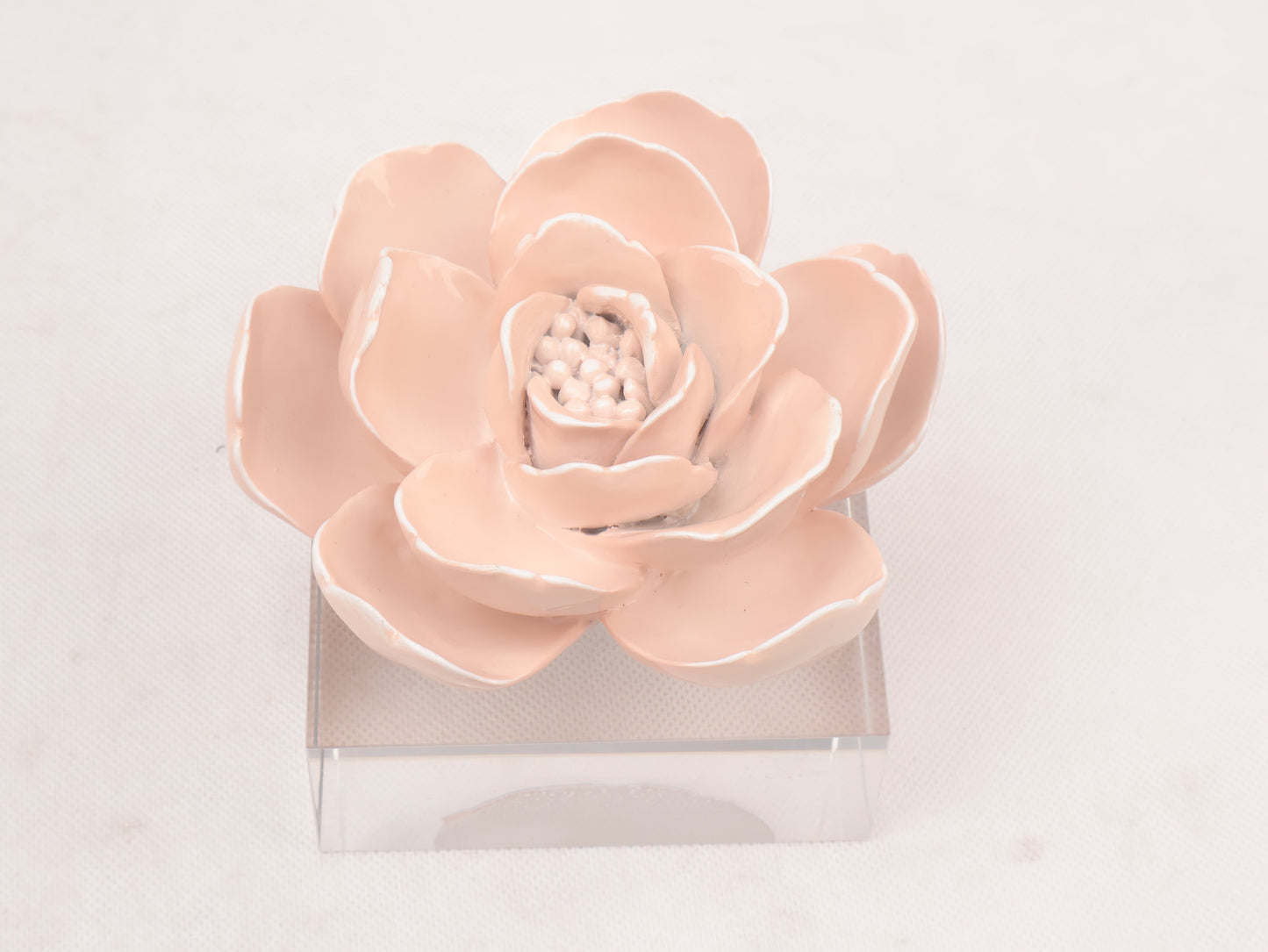 86A Resin Floral W/ Acrylic Base : Pink Camelia