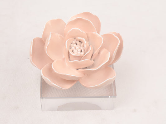 86A Resin Floral W/ Acrylic Base : Pink Camelia