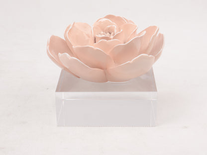 86A Resin Floral W/ Acrylic Base : Pink Camelia