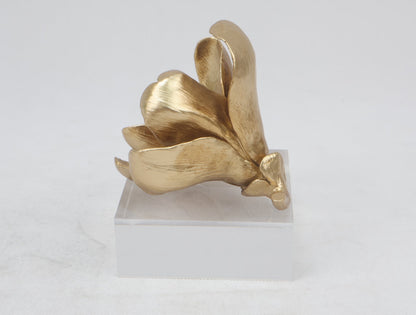 86C Resin Floral W/ Acrylic Base : Gold Magnolia