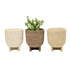 Set/3 Asst Curve- Base Planters w/Hole+ Plug 17x17x20cm