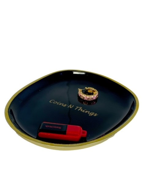 88B Black/Gold Trinket Dish Keys N Things