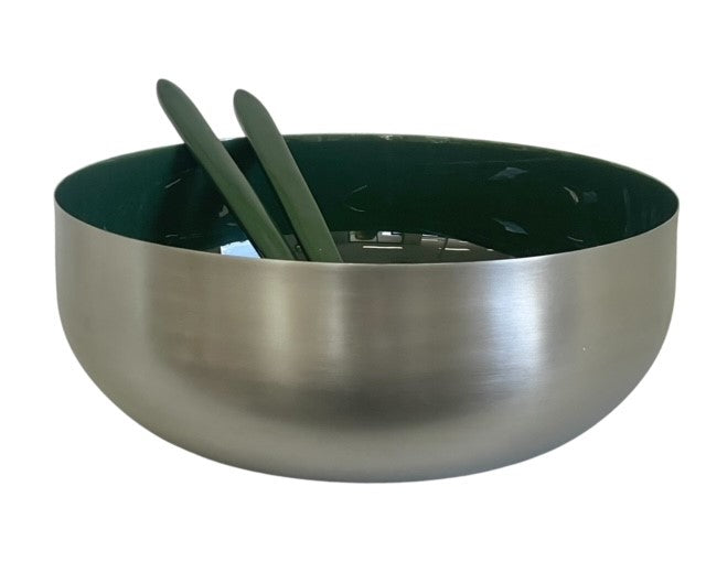 88C Enamelled Salad Bowl Forest 26Cm