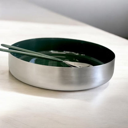 88H Salad Servers W/ Deep Green Enamel