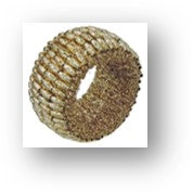 8R Gold Seed Beaded Napkin Ring: Set Of 12