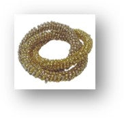 8T Gold Glass Bead Triple Napkin Ring:Set Of 12