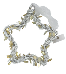 8M - Beaded Star White/Gold Crystals