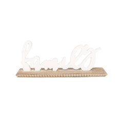 Family' on Wood Base 31x5x12cm