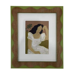 Sitting Lady in White Dress Framed Wall Art 30.5x2.5x36.5cm
