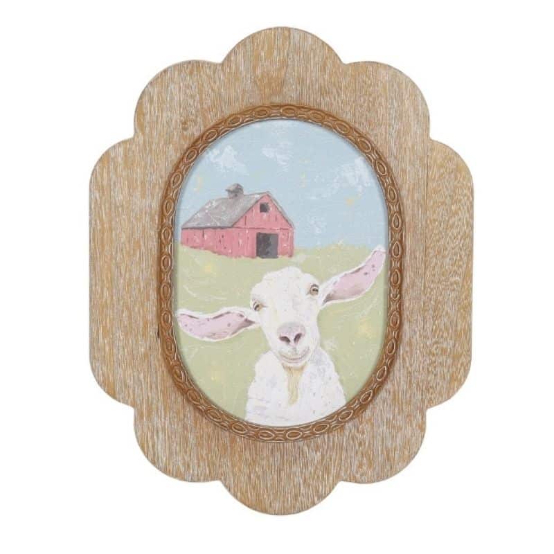 Smiling Sheep Framed Wall Art 30x2.5x38cm