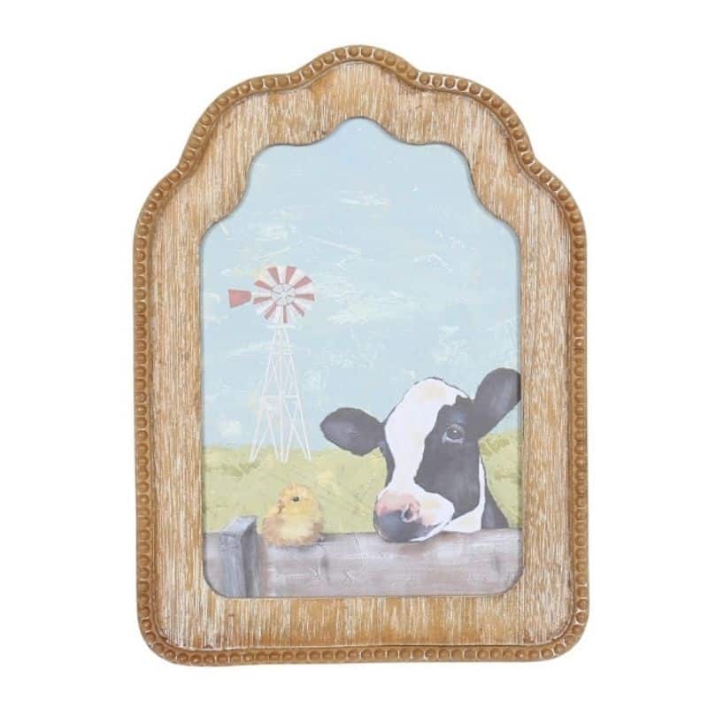Cow+Chick Framed Wall Art 22x2.5x30cm