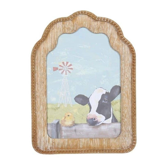 Cow+Chick Framed Wall Art 22x2.5x30cm