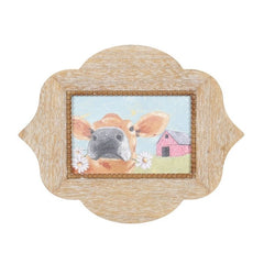 Cow with Daisies Framed Wall Art 30x2x38cm