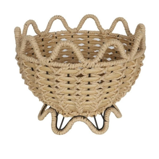 Contemporary Woven Footed Bowl 27x27x21cm