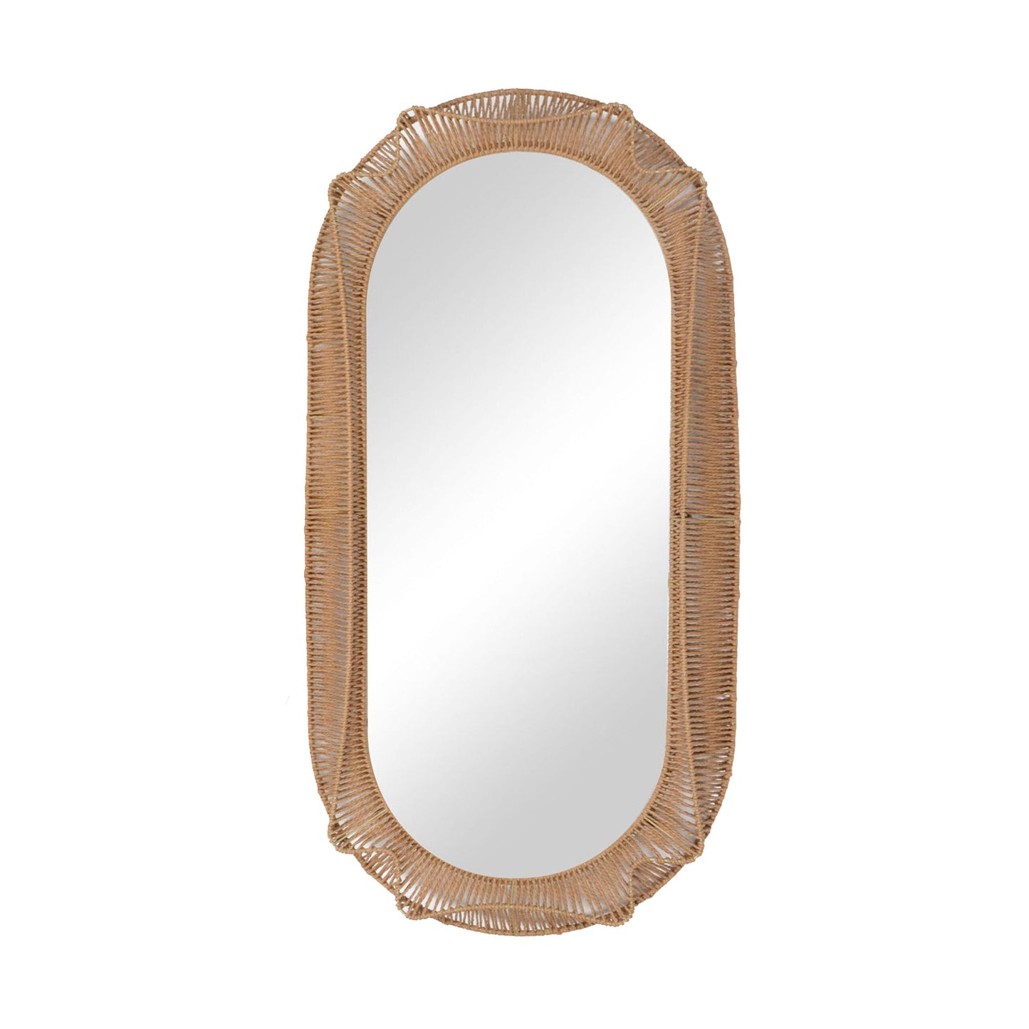 120cm Hamptoms Oval Weave Mirror 50x5x100cm