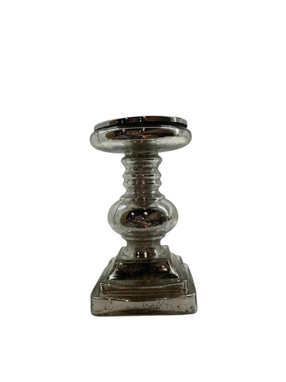 91Ws Pillar Candle Sqr Squat Silver 23X13Cm