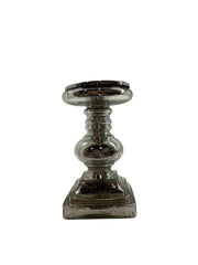 91Ws Pillar Candle Sqr Squat Silver 23X13Cm