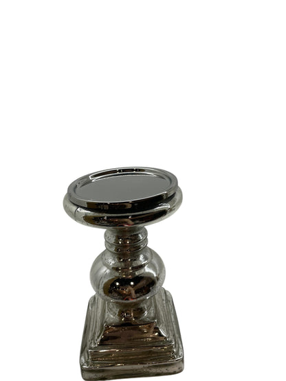 91Ws Pillar Candle Sqr Squat Silver 23X13Cm