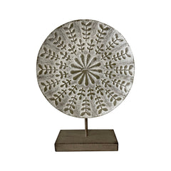 Round Contemporary Zen Plaque On Base 30x8x40cm