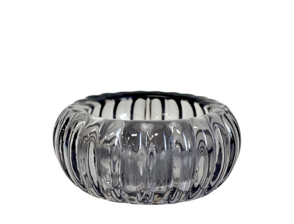 92D - Glass Tealight Holder Smoke Curve
