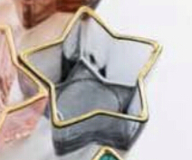 92K - Glass Star Tealight Holder Smoke/Gold