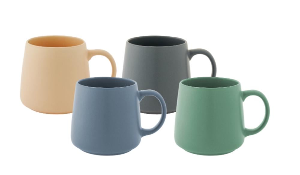 Tapered Mug, Set of 4 (Solid) - 400mL