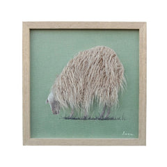 Long-Haired Sheep Hand-made Framed Canvas Wall Art 40x2.5x40cm