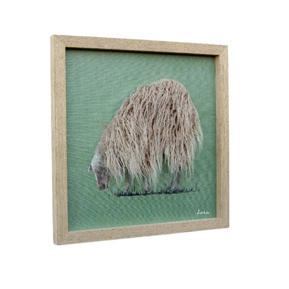Long-Haired Sheep Hand-made Framed Canvas Wall Art 40x2.5x40cm