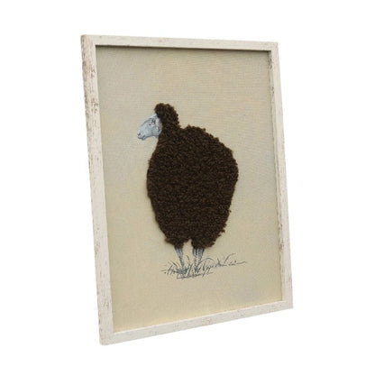 Cuddly Sheep Hand-Made Framed Canvas Wall Art 40x2.5x50cm