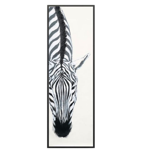 Classic Zebra w/Artificial Fur Framed Canvas Wall Art 30x3.5x90cm