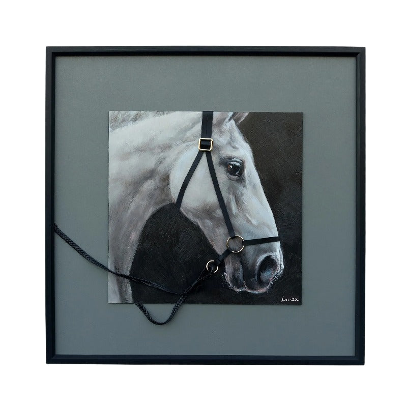 Horse w/3-D Bridle Framed Canvas Wall Art 60x60cm