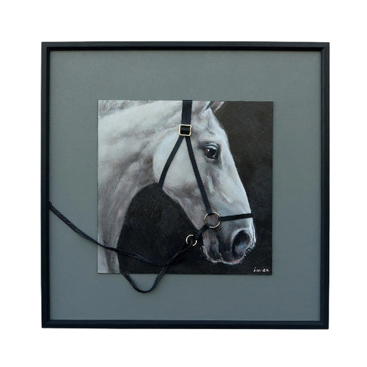 Horse w/3-D Bridle Framed Canvas Wall Art 60x60cm