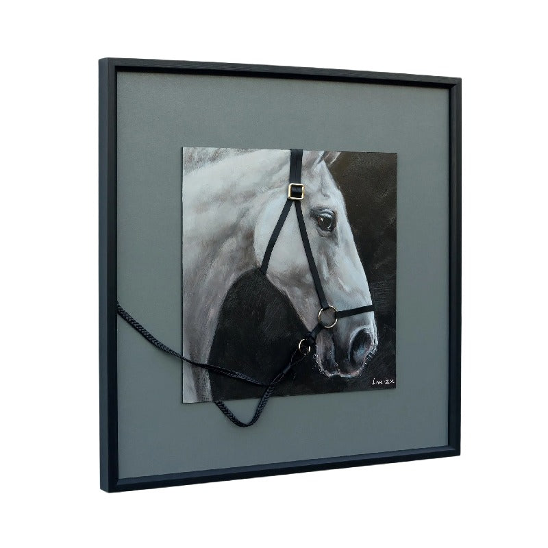 Horse w/3-D Bridle Framed Canvas Wall Art 60x60cm