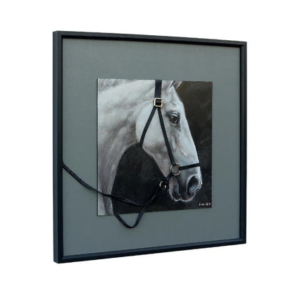 Horse w/3-D Bridle Framed Canvas Wall Art 60x60cm