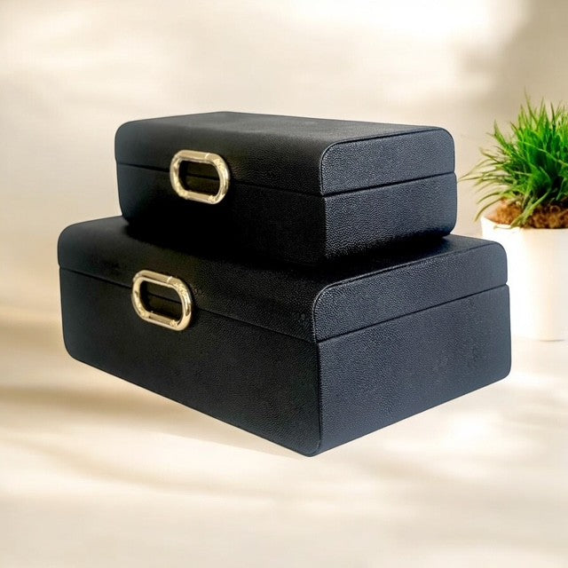 97U Black Decor Box Oval Badge Small: 24X12X8