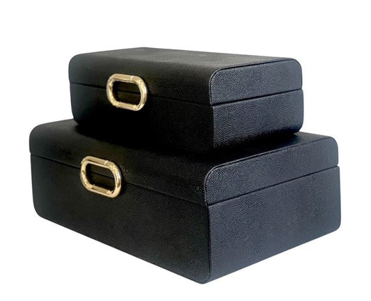 97U Black Decor Box Oval Badge Small: 24X12X8