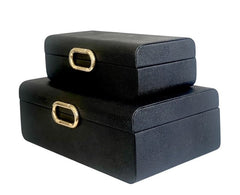 97U Black Decor Box Oval Badge Small: 24X12X8