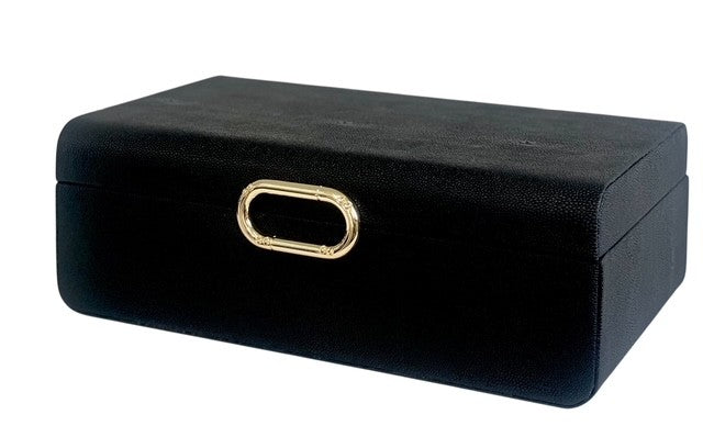 97U Black Decor Box Oval Badge Small: 24X12X8