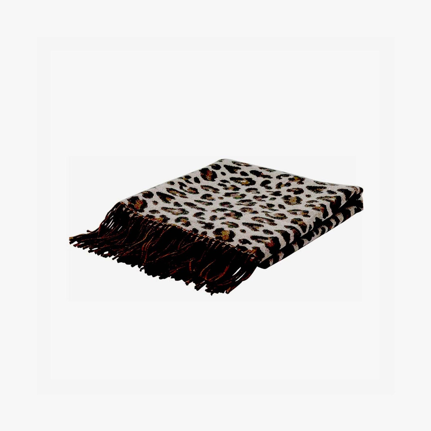 Leopard Neutral Jacquard Throw