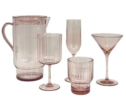 9K - Pink Ribbed Acrylic Tumbler