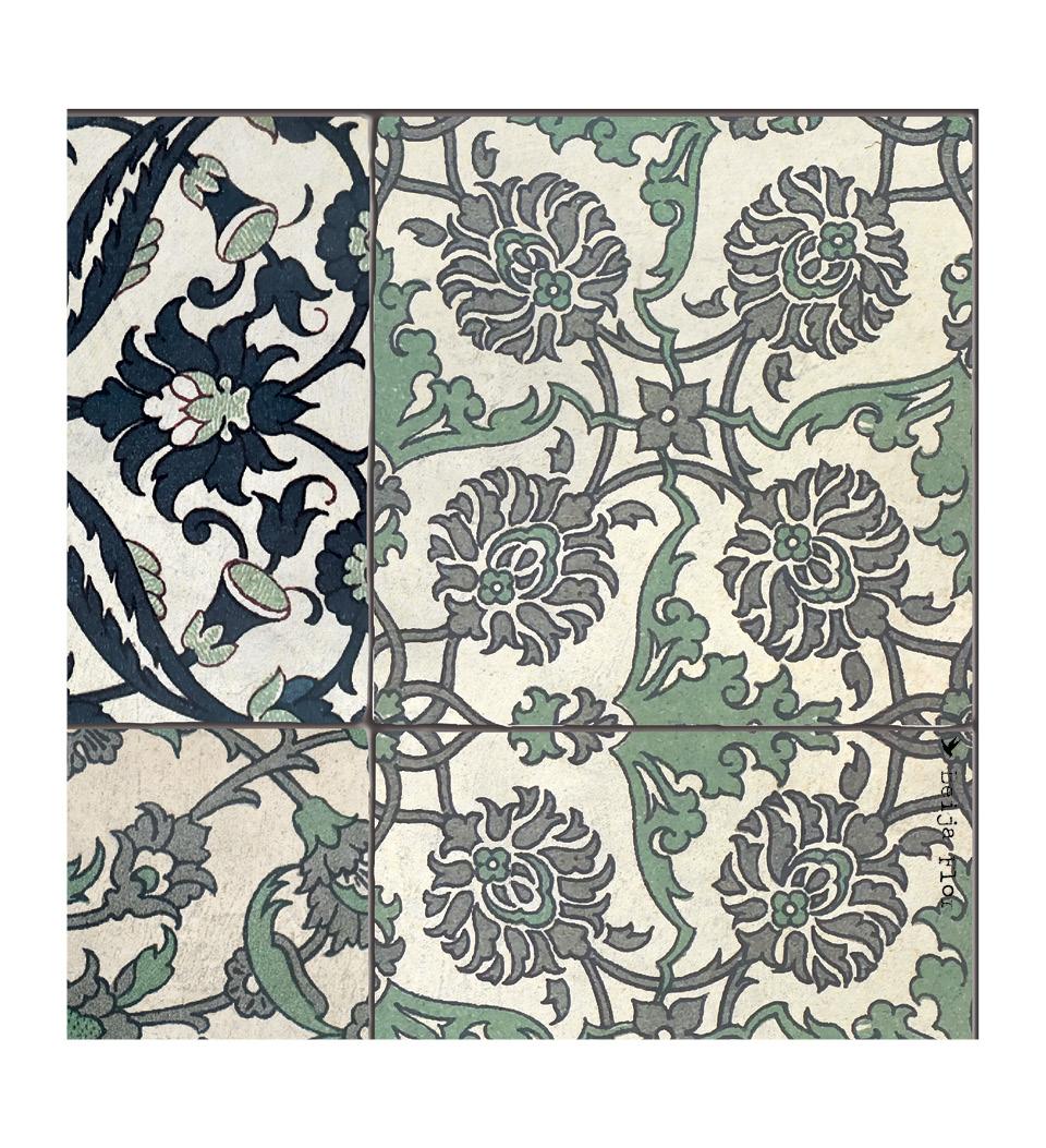 Armenian Eclectic Concrete vinyl rug closeup