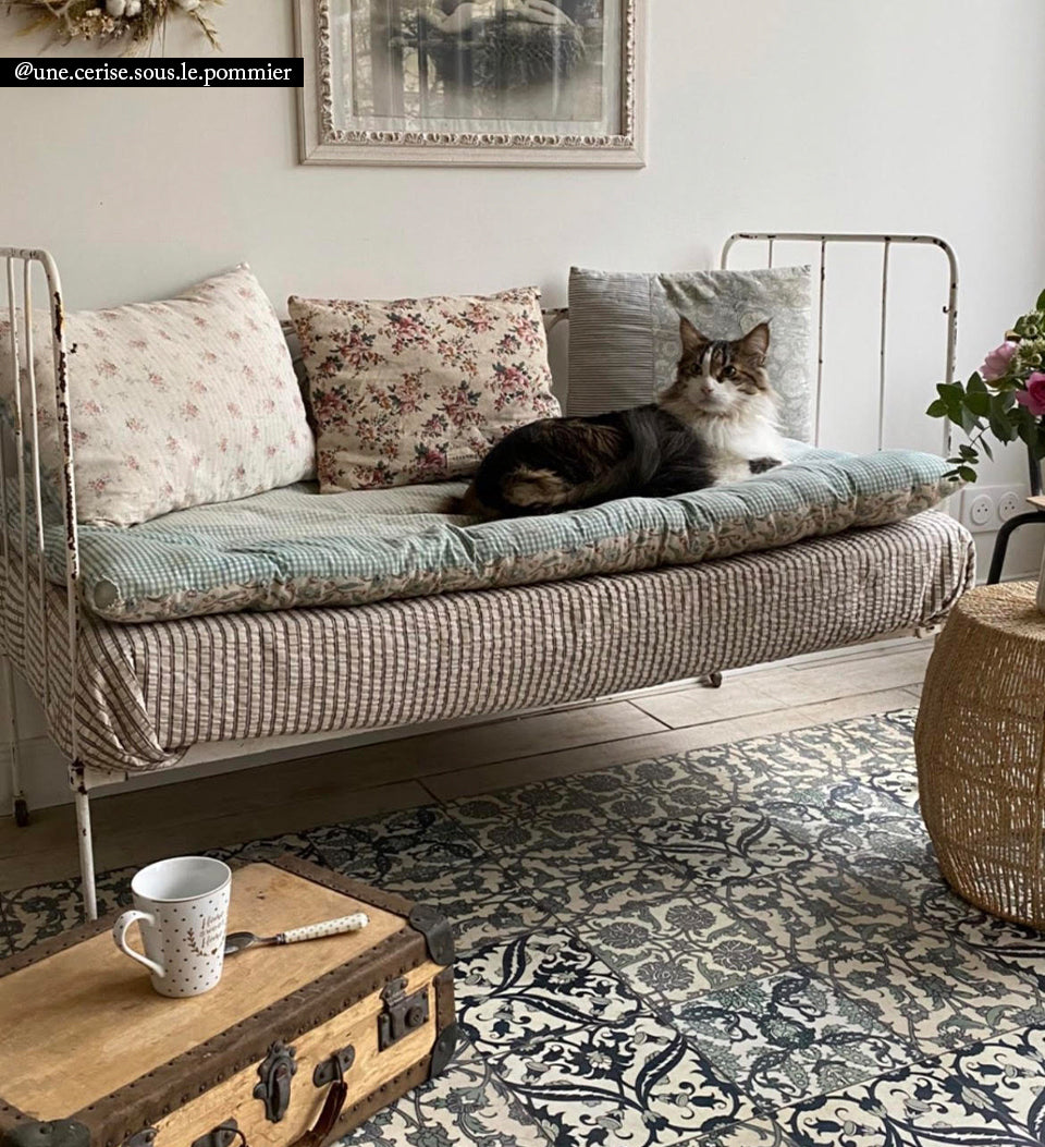 Armenian Eclectic Concrete Vinyl Rug lifestyle